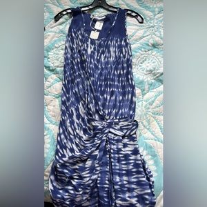 Thakoon Addition sleeveless blue and white dress. Knee length